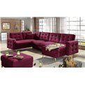 U-shaped sofa Elsgard U L/R Reversible, sleeping function, Mat Velvet 68, velvet, red, H93x326x202cm