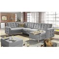 U-shaped sofa Elsgard U L/R Reversible, sleeping function, Sawana 21, grey, H93x326x202cm