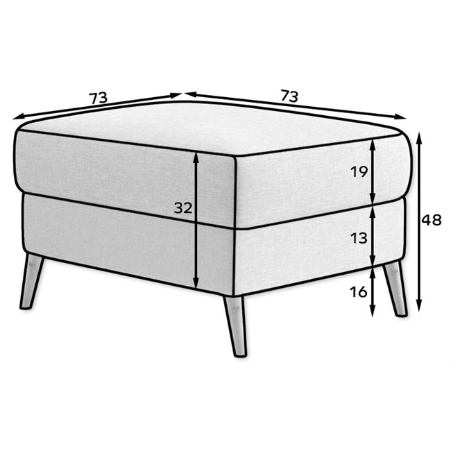 Pouf Elsgard, Sawana 21, grey, H73x73x48cm