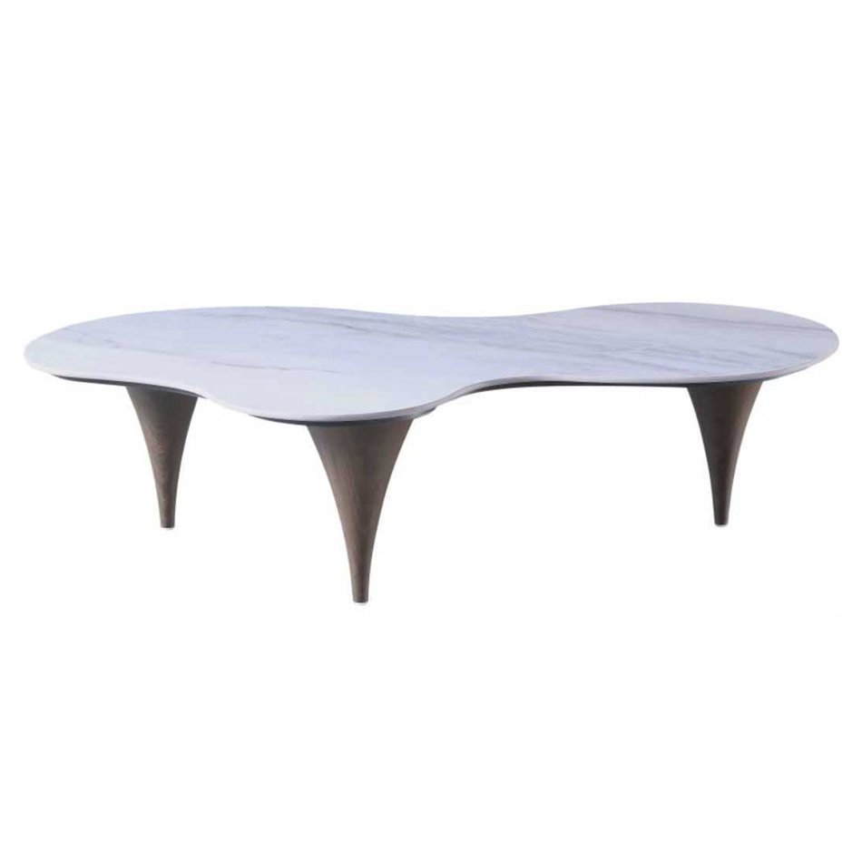 Coffee table Wartenberg, stone/metal, 139x76cm H36cm