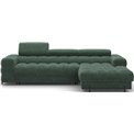 Угловой диван Elferlo R, раздвижной, Amore 35, букле, зелёный, H93x285x181cm