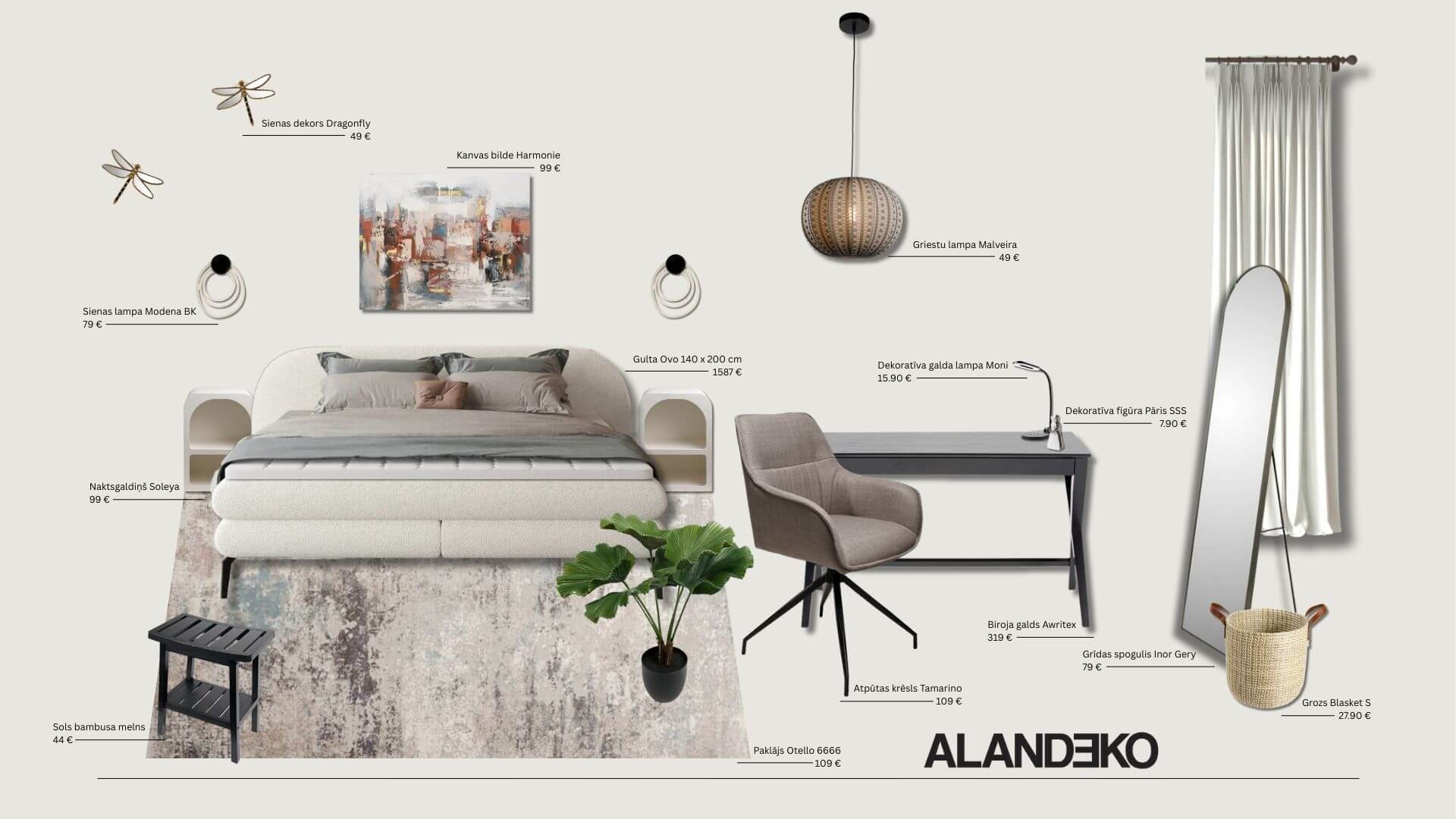 Guļamistabas noskaņu kolāža 5