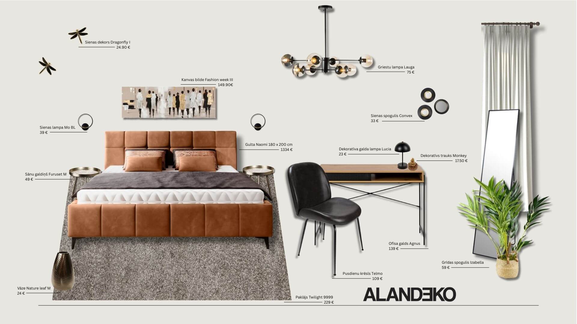 Guļamistabas noskaņu kolāža 6