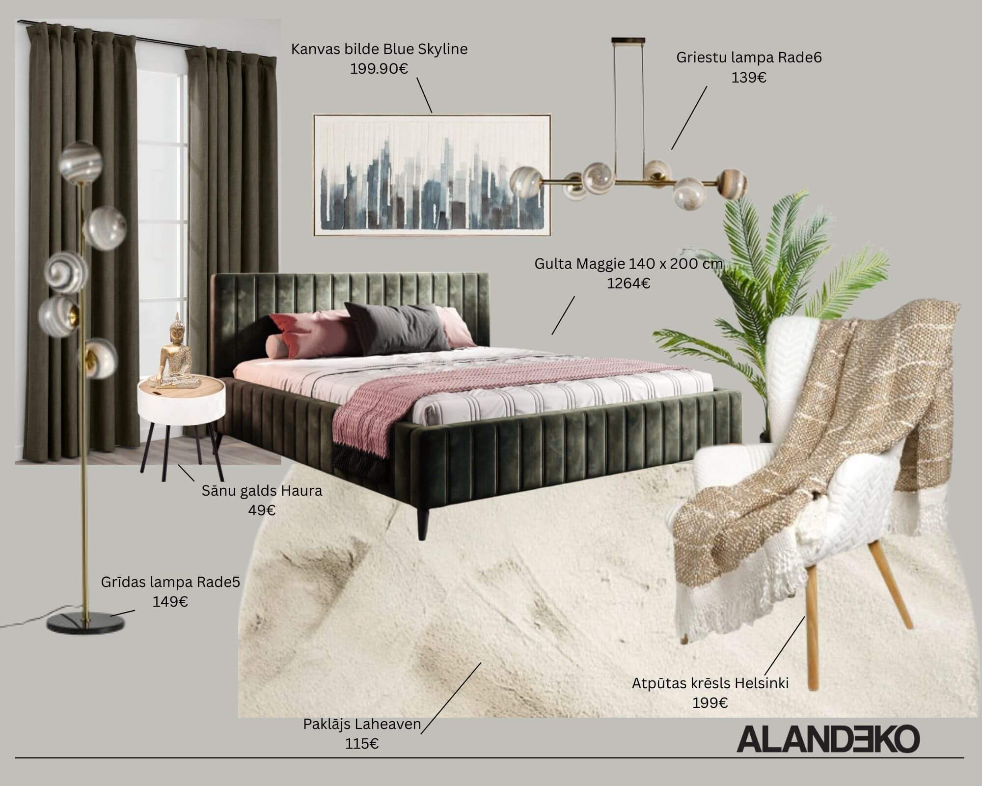 Guļamistabas noskaņu kolāža 7