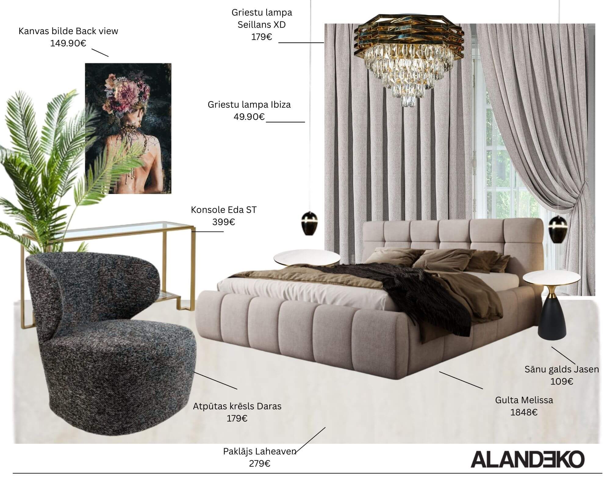 Guļamistabas noskaņu kolāža 8