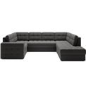 U-shaped sofa Elewett R, sleeping function, Sola 06, dark grey, H82x299x198cm
