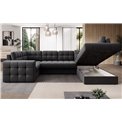 U-shaped sofa Elewett R, sleeping function, Sola 06, dark grey, H82x299x198cm