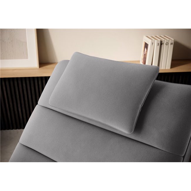 Chaise lounge chair Eltaco, Nube 03, velvet, grey, H95x85x170cm