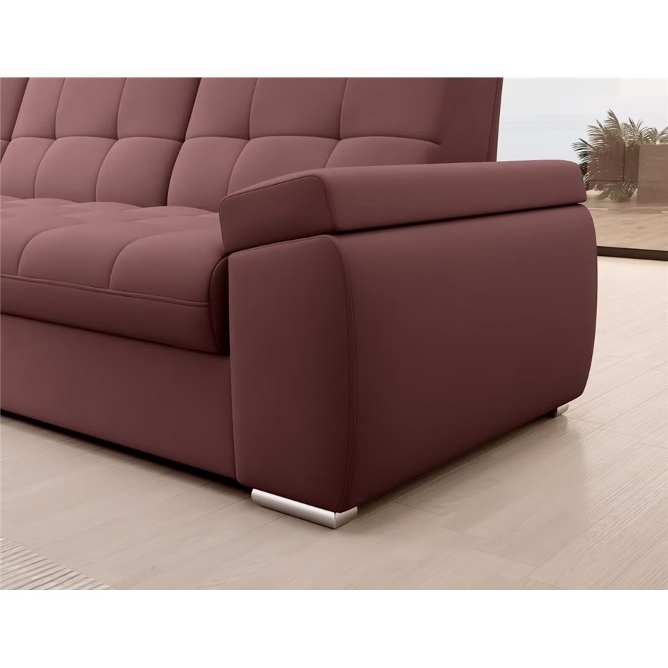 Угловой диван Elsado L, раздвижной, Velvetmat 24, бархат, розовый, H95x272x192cm