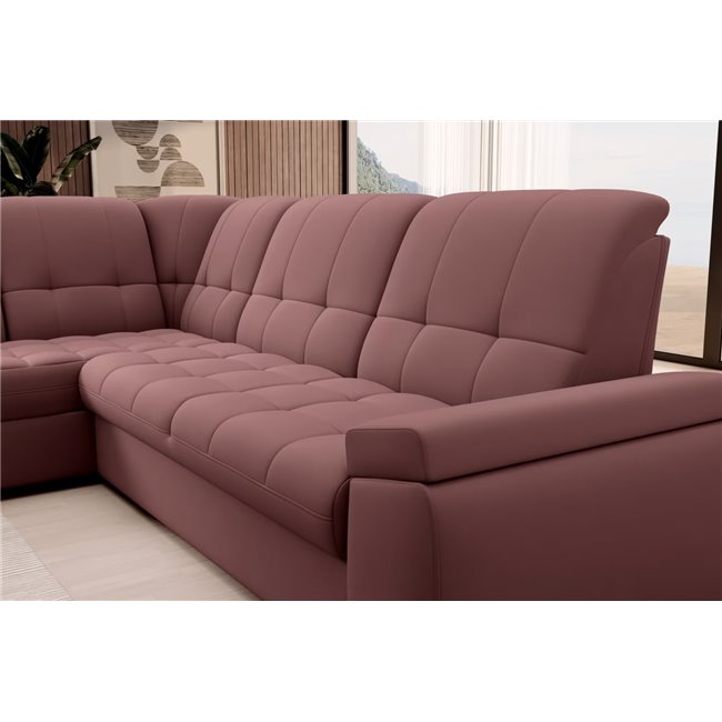 Угловой диван Elsado L, раздвижной, Velvetmat 24, бархат, розовый, H95x272x192cm