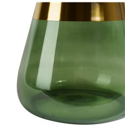 Coffee table Jell, green/golden color, metal/glass, D55cm H50cm