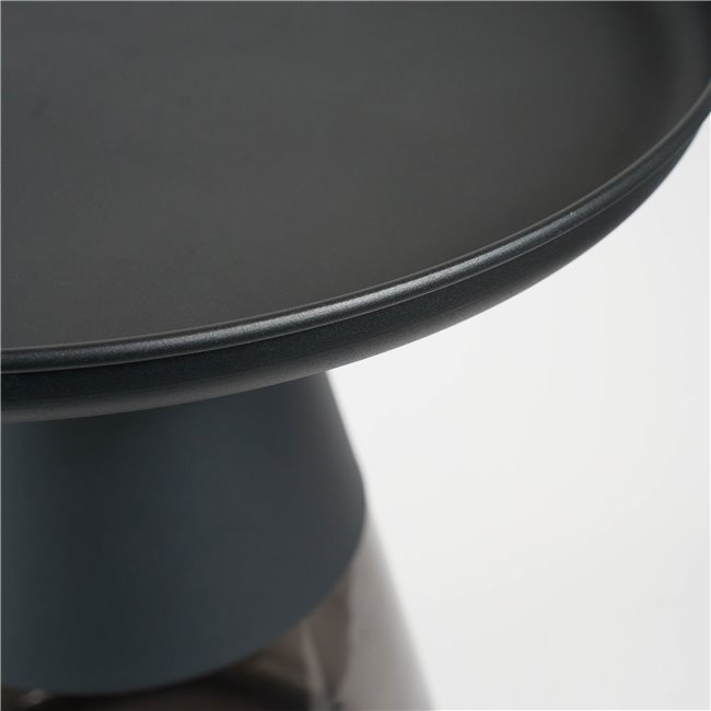 Coffee table Jell, green/golden color, metal/glass, D55cm H50cm