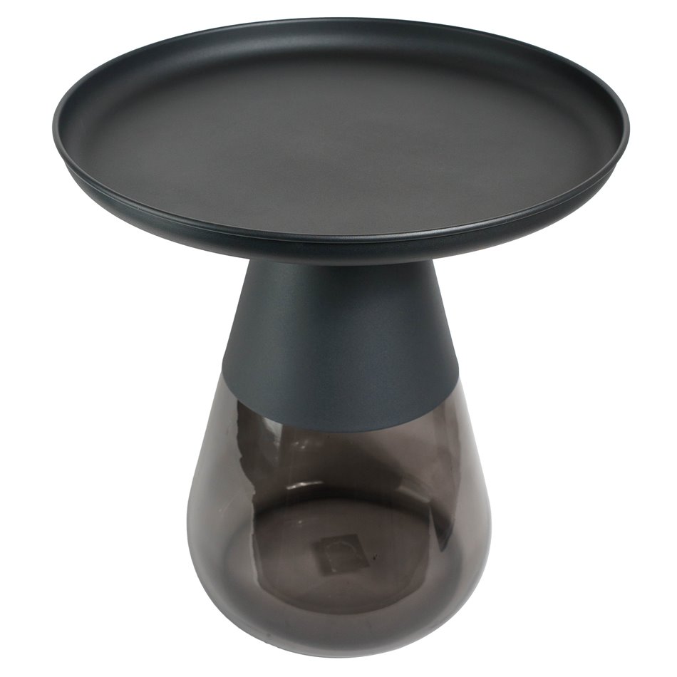 Coffee table Jell, green/golden color, metal/glass, D55cm H50cm