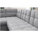 U-shaped sofa Elewett R, sleeping function, Monolith 84, velvet, grey, H82x299x198cm