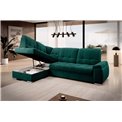 Угловой диван Elsado L, раздвижной, Nube 35, бархат, темно-зелёный, H95x272x192cm