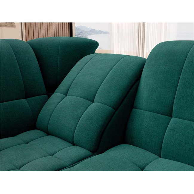 Угловой диван Elsado L, раздвижной, Nube 35, бархат, темно-зелёный, H95x272x192cm