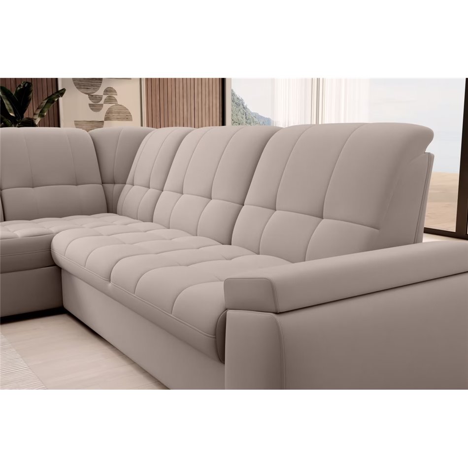 Угловой диван Elsado L, раздвижной, Sola 18, бежевый, H95x272x192cm