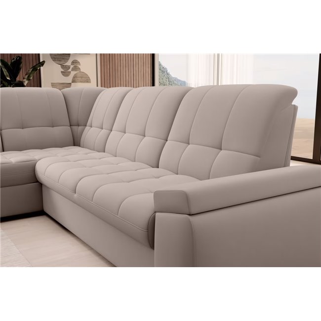 Угловой диван Elsado L, раздвижной, Sola 18, бежевый, H95x272x192cm