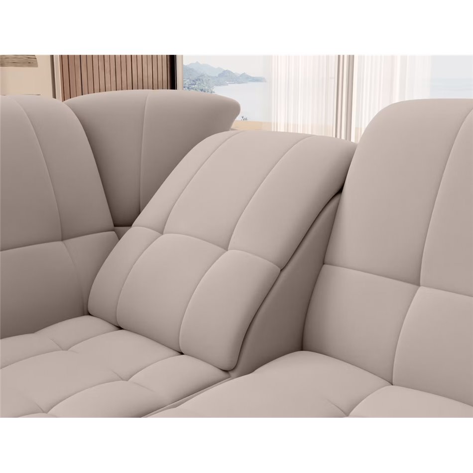 Угловой диван Elsado L, раздвижной, Sola 18, бежевый, H95x272x192cm