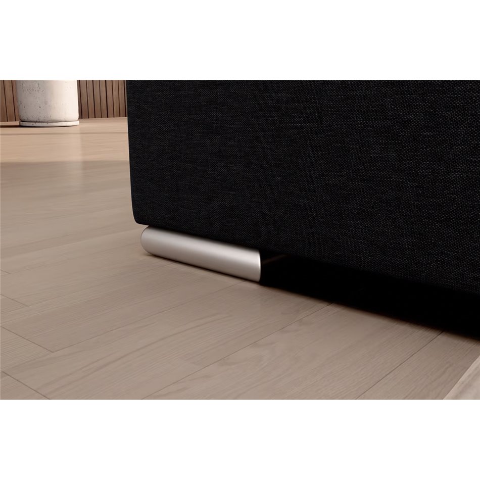 Угловой диван Elsado L, раздвижной, Flores 10, черный, H95x272x192cm