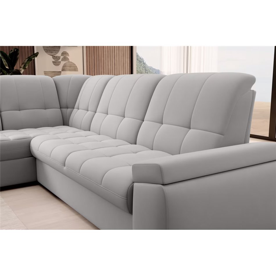 Угловой диван Elsado L, раздвижной, Sola 04, серый, H95x272x192cm