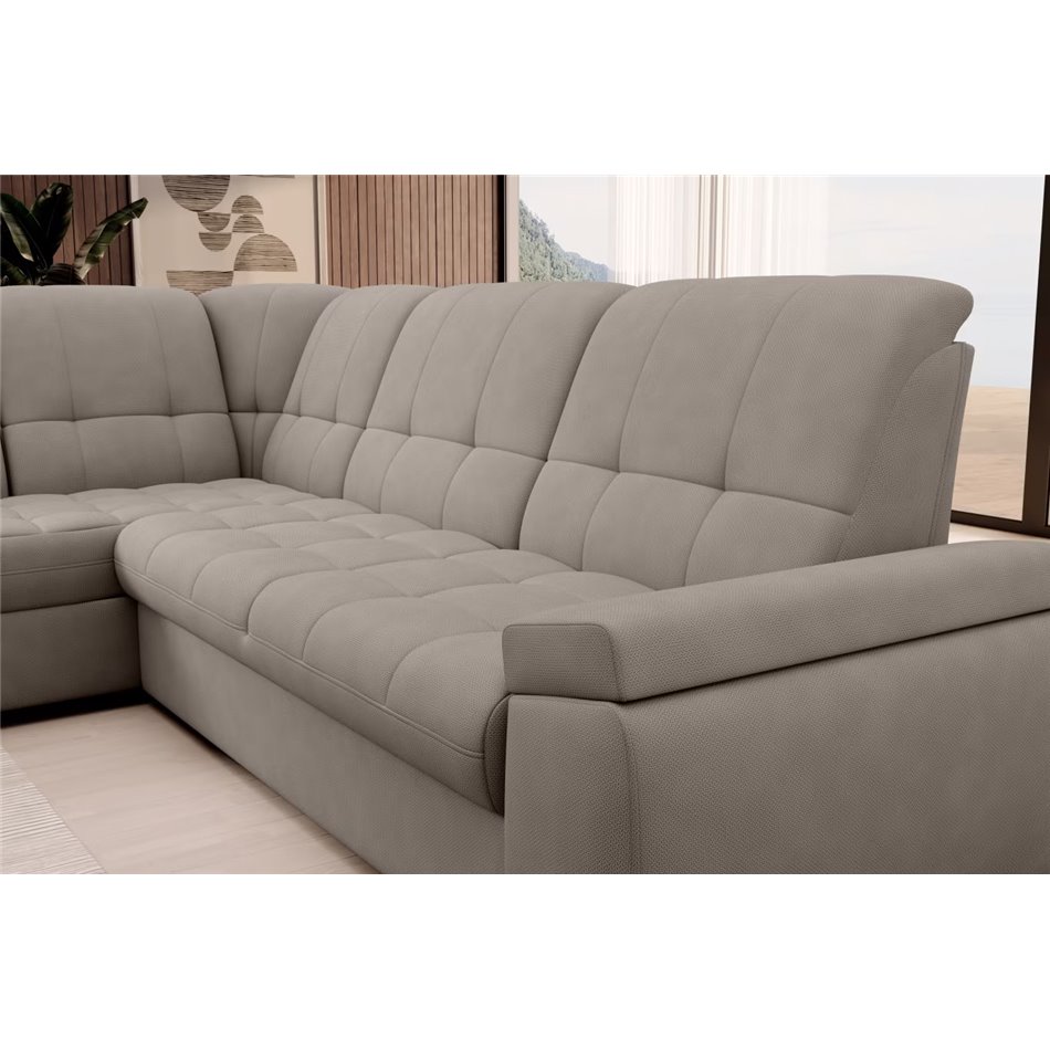 Угловой диван Elsado L, раздвижной, Poco 07, серый, H95x272x192cm