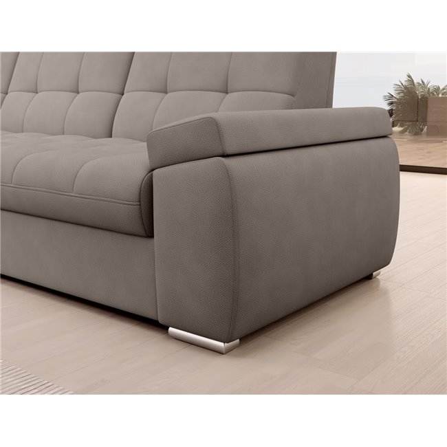 Угловой диван Elsado L, раздвижной, Poco 07, серый, H95x272x192cm