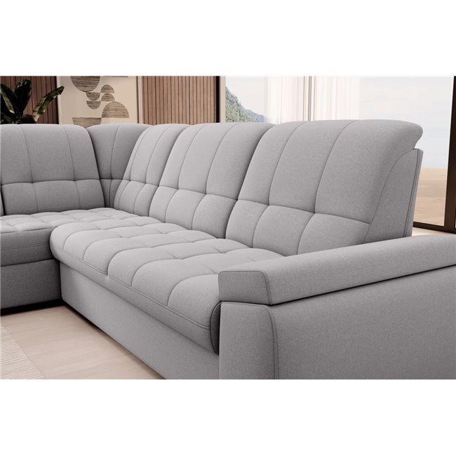 Угловой диван Elsado L, раздвижной, Gojo 04, серый, H95x272x192cm