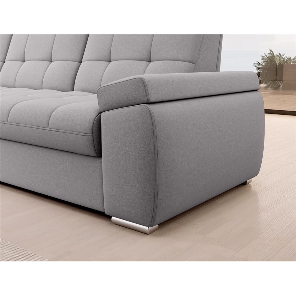 Угловой диван Elsado L, раздвижной, Gojo 04, серый, H95x272x192cm