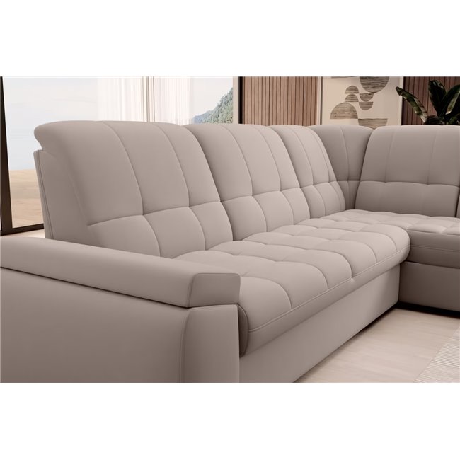 Угловой диван Elsado R, раздвижной, Sola 18, бежевый, H95x272x192cm