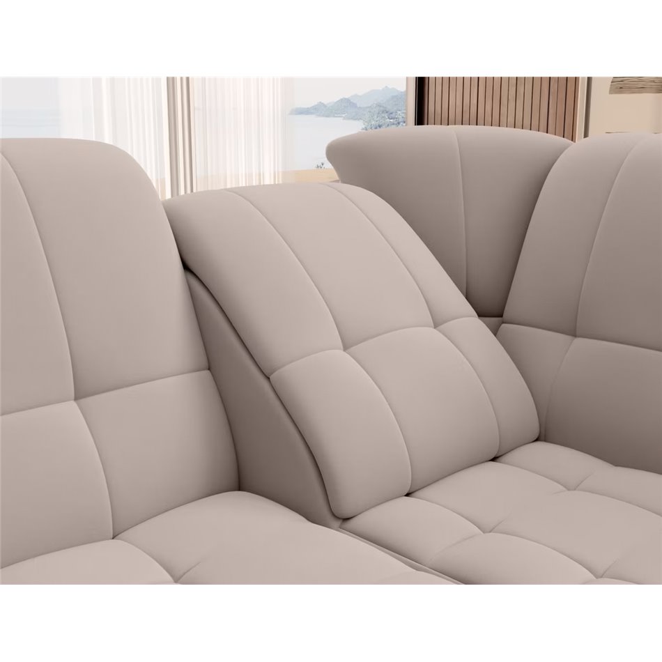 Угловой диван Elsado R, раздвижной, Sola 18, бежевый, H95x272x192cm