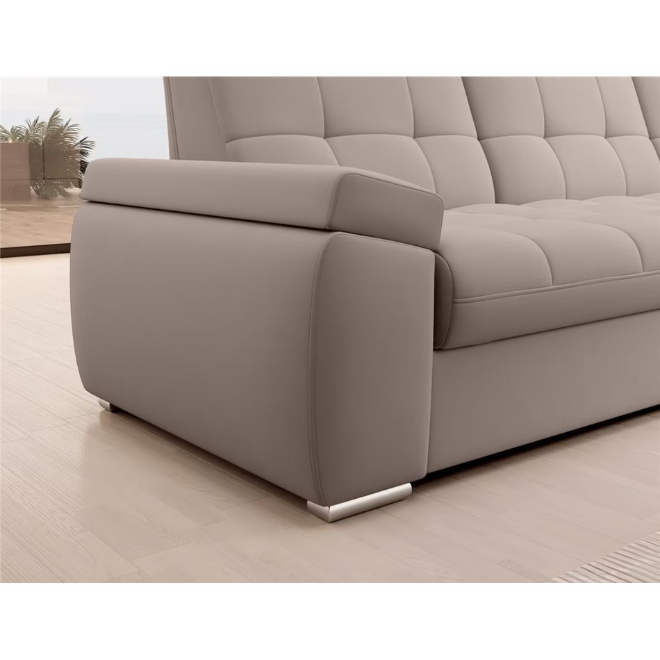 Угловой диван Elsado R, раздвижной, Sola 18, бежевый, H95x272x192cm