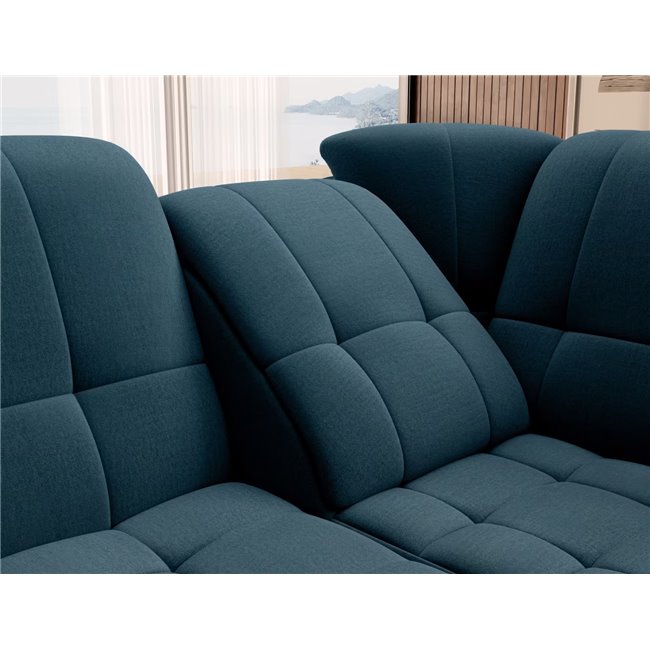 Угловой диван Elsado R, раздвижной, Nube 40, бархат, темно-синий, H95x272x192cm