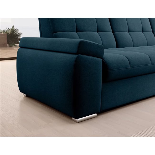 Угловой диван Elsado R, раздвижной, Nube 40, бархат, темно-синий, H95x272x192cm