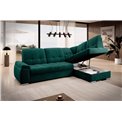 Угловой диван Elsado R, раздвижной, Nube 35, бархат, темно-зелёный, H95x272x192cm