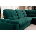 Угловой диван Elsado R, раздвижной, Nube 35, бархат, темно-зелёный, H95x272x192cm