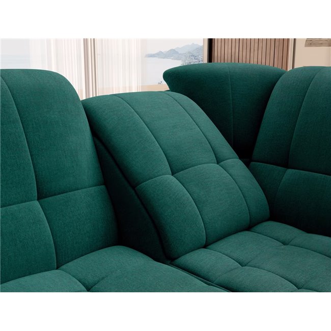 Угловой диван Elsado R, раздвижной, Nube 35, бархат, темно-зелёный, H95x272x192cm