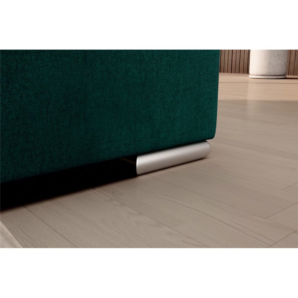 Угловой диван Elsado R, раздвижной, Nube 35, бархат, темно-зелёный, H95x272x192cm