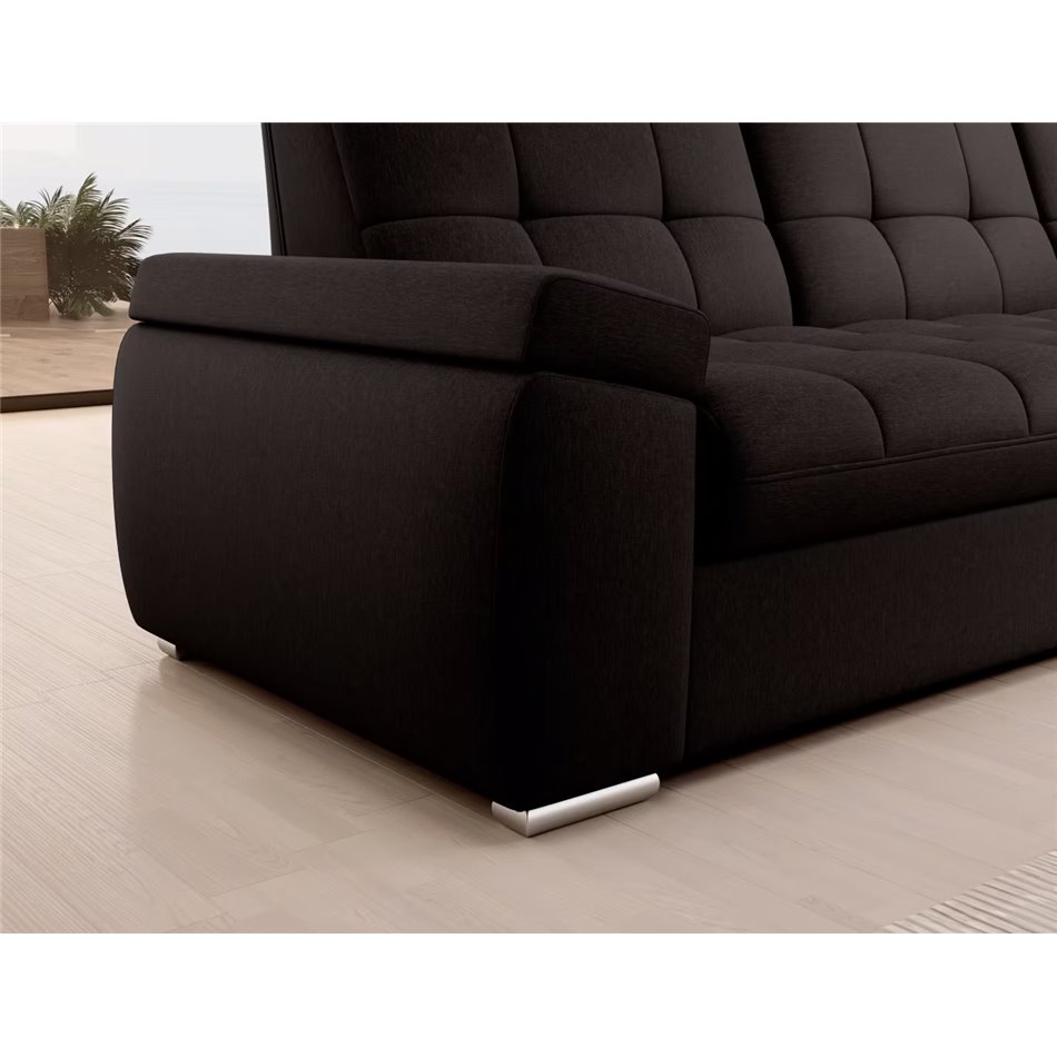 Угловой диван Elsado R, раздвижной, Flores 22, темно-коричневый, H95x272x192cm