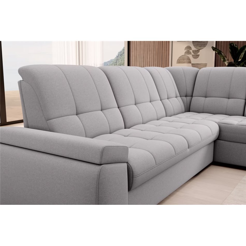 Угловой диван Elsado R, раздвижной, Gojo 04, серый, H95x272x192cm