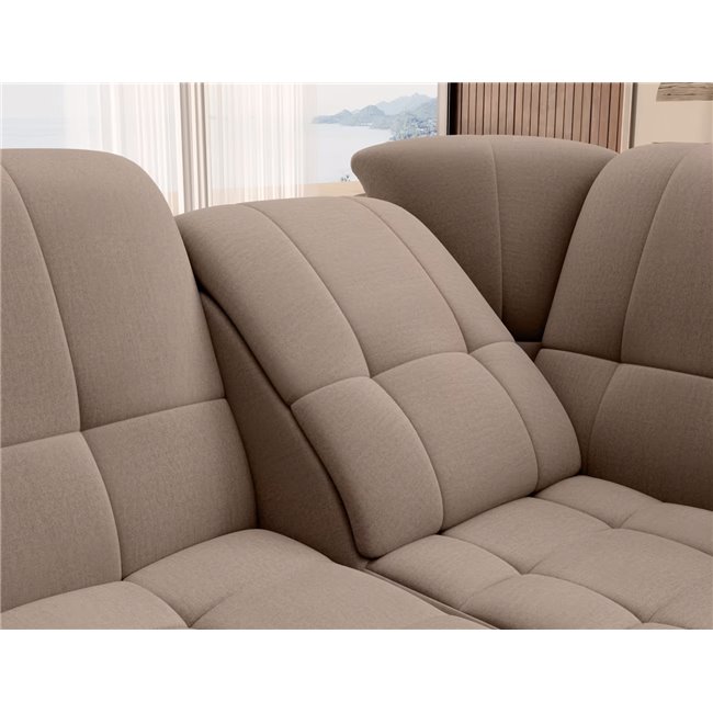 Угловой диван Elsado R, раздвижной, Nube 20, бархат, светло-коричневый, H95x272x192cm