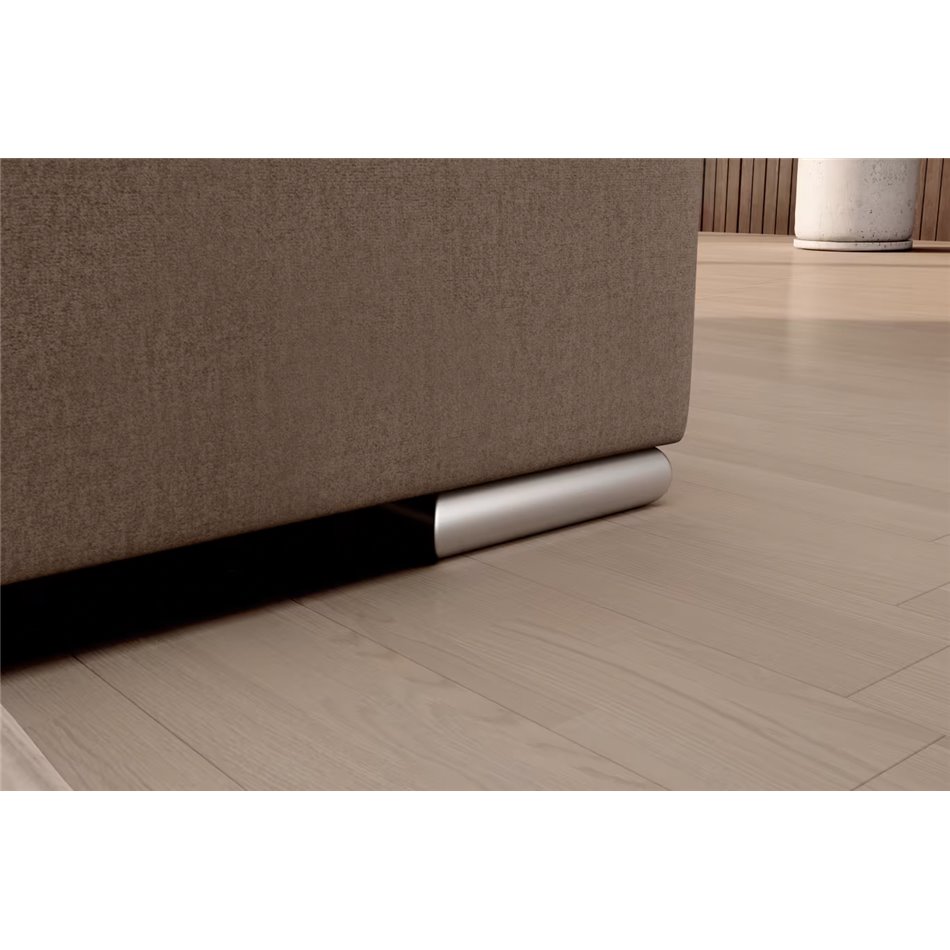 Угловой диван Elsado R, раздвижной, Nube 20, бархат, светло-коричневый, H95x272x192cm