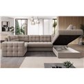 U-shaped sofa Elewett R, sleeping function, Sola 18, beige, H82x299x198cm
