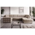 U-shaped sofa Elewett R, sleeping function, Sola 18, beige, H82x299x198cm