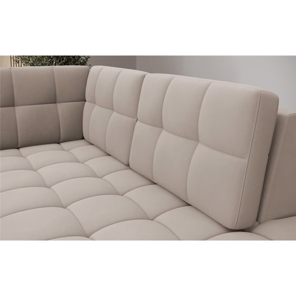 U-shaped sofa Elewett R, sleeping function, Sola 18, beige, H82x299x198cm