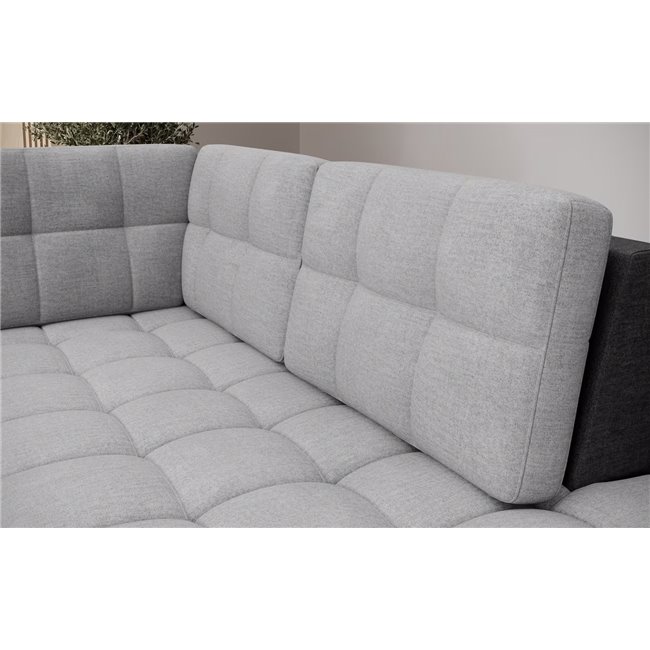 U-shaped sofa Elewett R, sleeping function, Monolith 84, Monolith 97, velvet, grey, H82x299x198cm