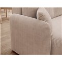 Угловой диван Elhadson R, раздвижной, Jarell 18, волнистый бархат, бежевый, H89x206x150cm