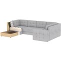 U-shaped sofa Elewett L, sleeping function, Monolith 84, velvet, grey, H82x299x198cm