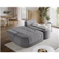 Угловой диван Elivosa R, раздвижной, Poco 04, серый, H93x220x144cm