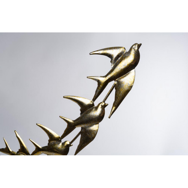 Wall decoration Birds, metall, gold color,85.5x1.5x35.5cm